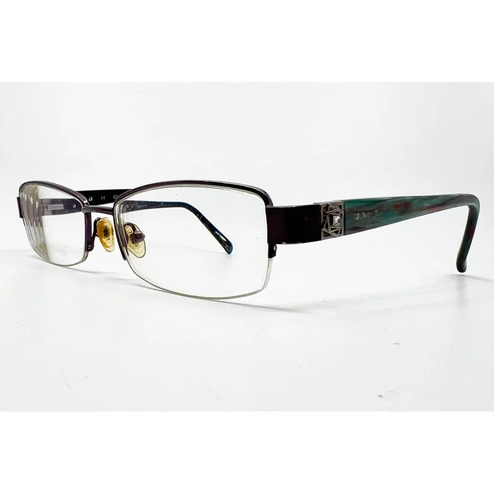 Gant Eyeglasses Womens Purple Half Rim Rectangular Frames 51-17-135